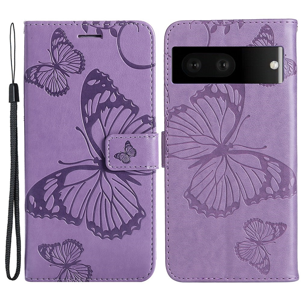 Google Pixel 7 Handyhülle mit Schmetterlingsmuster, Lila
