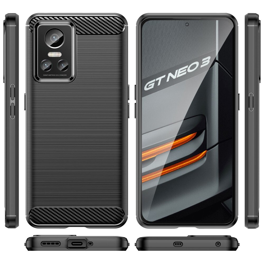 Realme GT Neo 3 Hülle TPU Brushed Schwarz