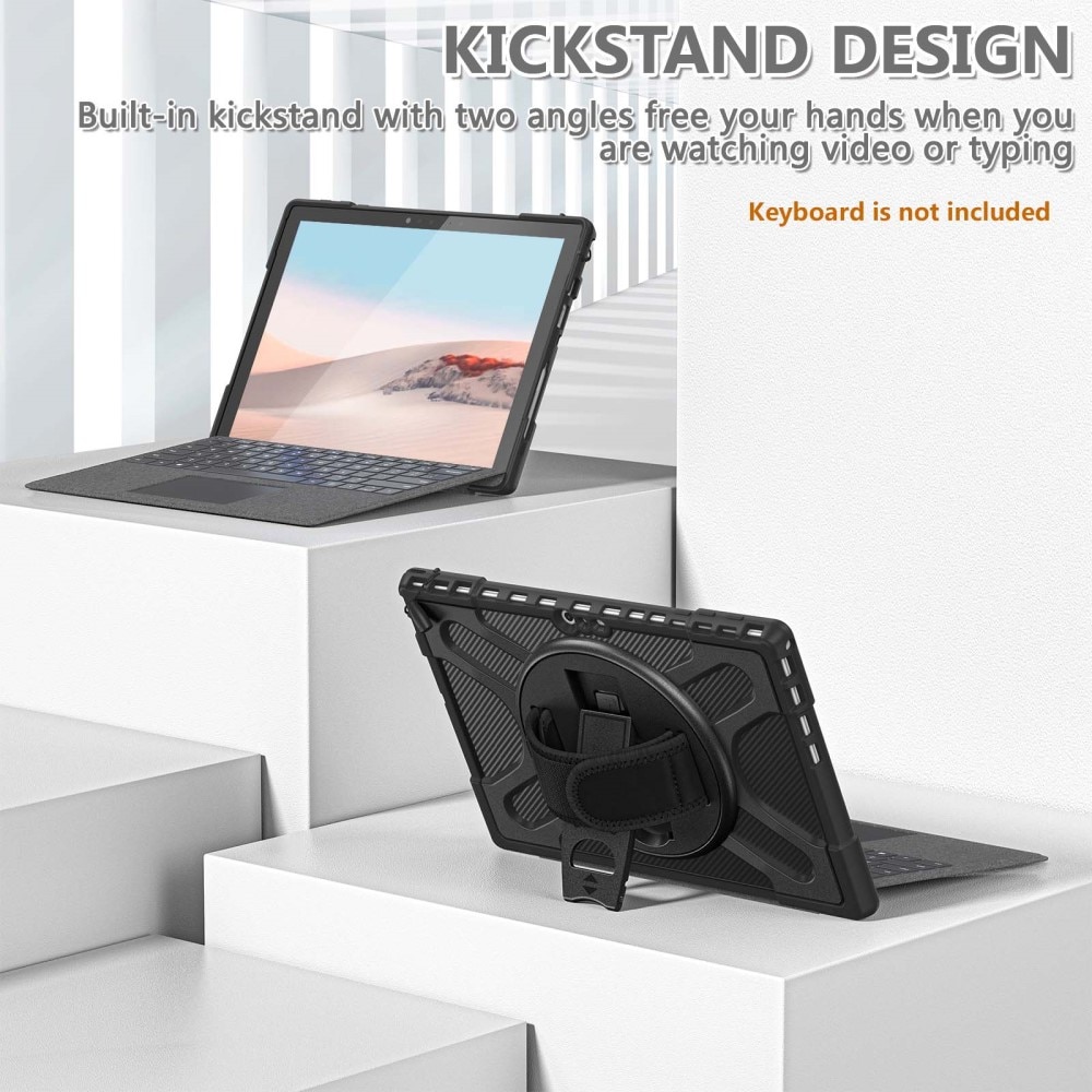 Microsoft Surface Pro 4/5/6/7/7 Plus Stoßfeste Hybrid-Hülle Schwarz