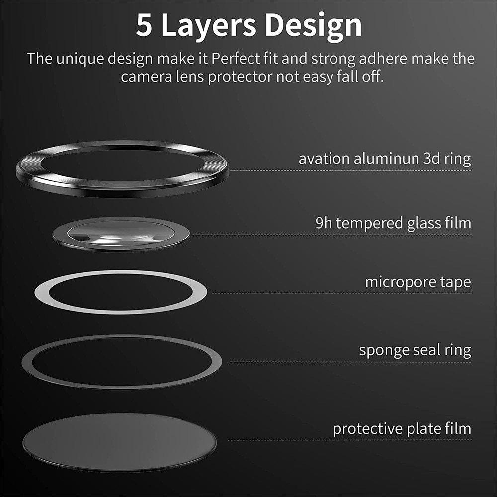 Panzerglas für Kamera Aluminium Samsung Galaxy S22 Ultra schwarz