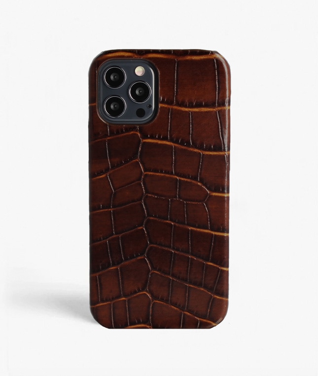 iPhone 12/iPhone 12 Pro Hülle Croco Braun