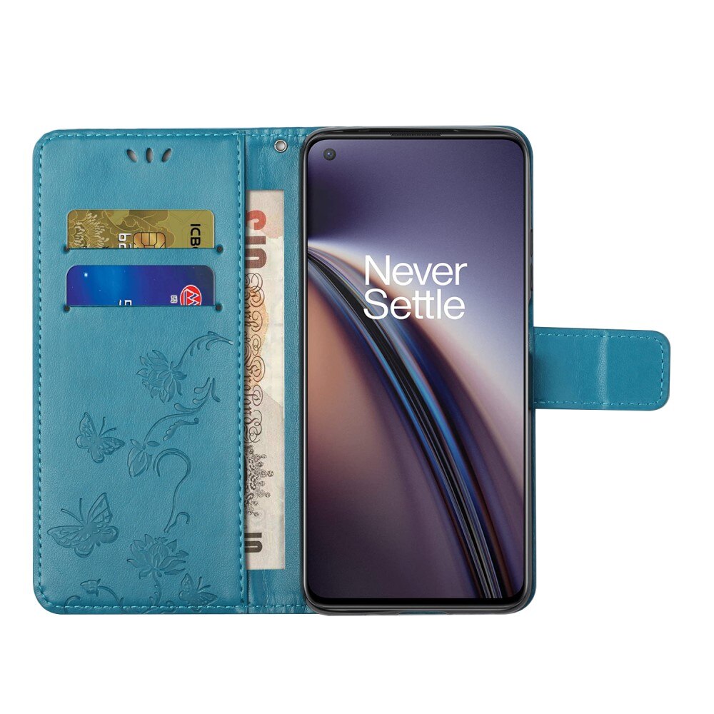  OnePlus Nord CE 5G Handyhülle mit Schmetterlingsmuster, Blau