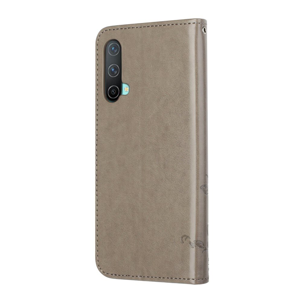  OnePlus Nord CE 5G Handyhülle mit Schmetterlingsmuster, Grau