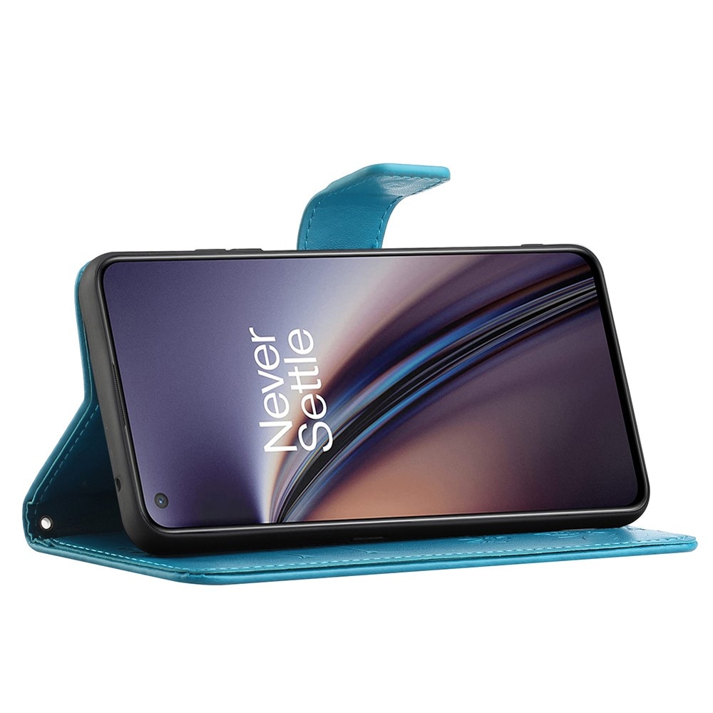 OnePlus Nord 2 5G Handyhülle mit Schmetterlingsmuster, blau