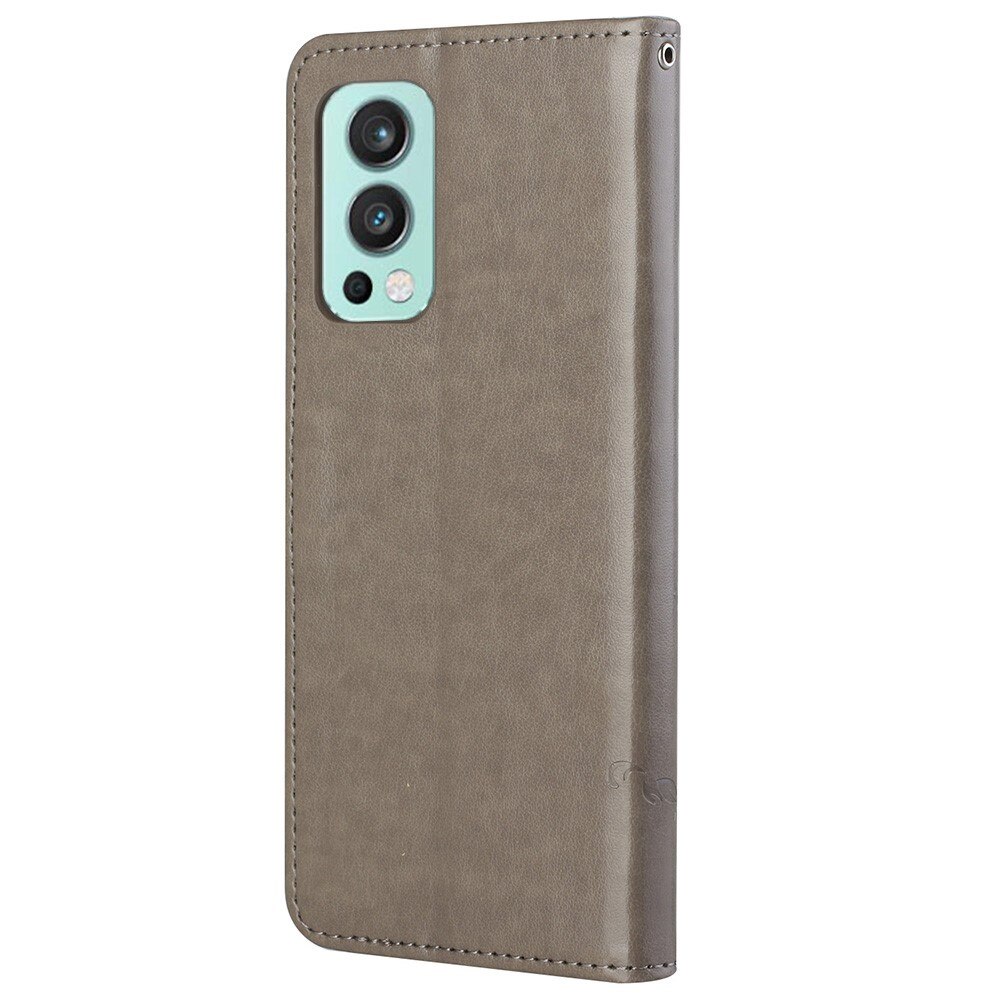  OnePlus Nord 2 5G Handyhülle mit Schmetterlingsmuster, Grau