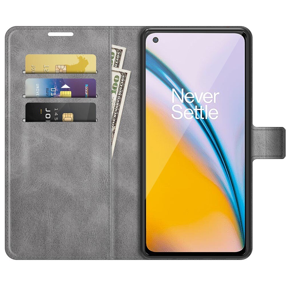 OnePlus Nord 2 5G Leather Wallet Grau