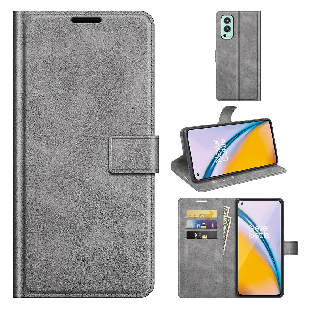 OnePlus Nord 2 5G Leather Wallet Grau