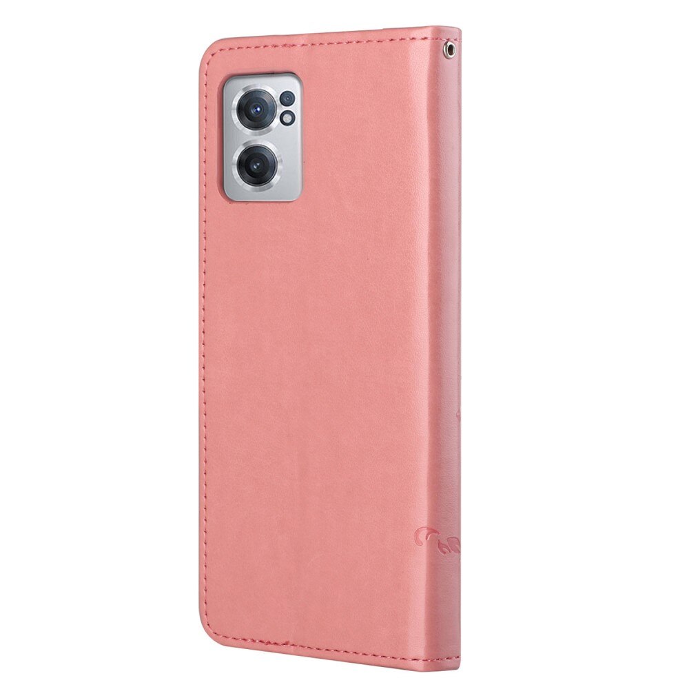  OnePlus Nord CE 5G Handyhülle mit Schmetterlingsmuster, Rosa