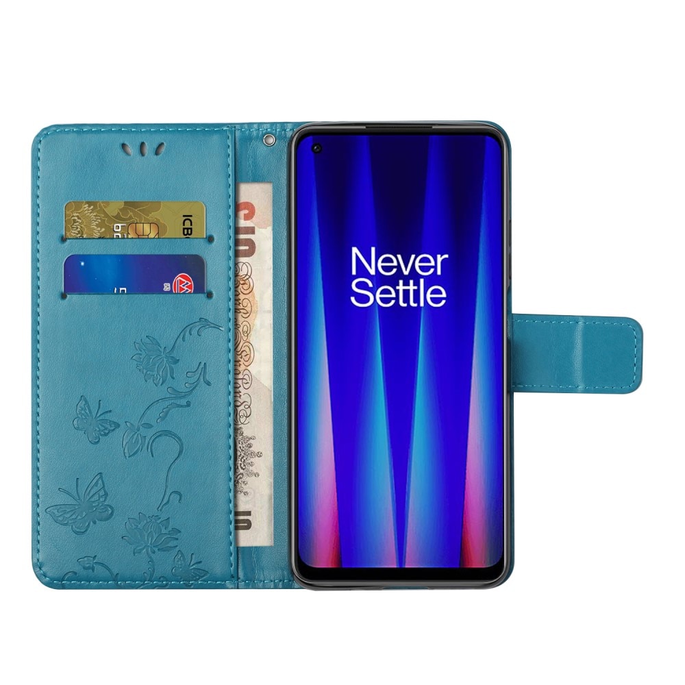 OnePlus Nord CE 5G Handyhülle mit Schmetterlingsmuster, blau