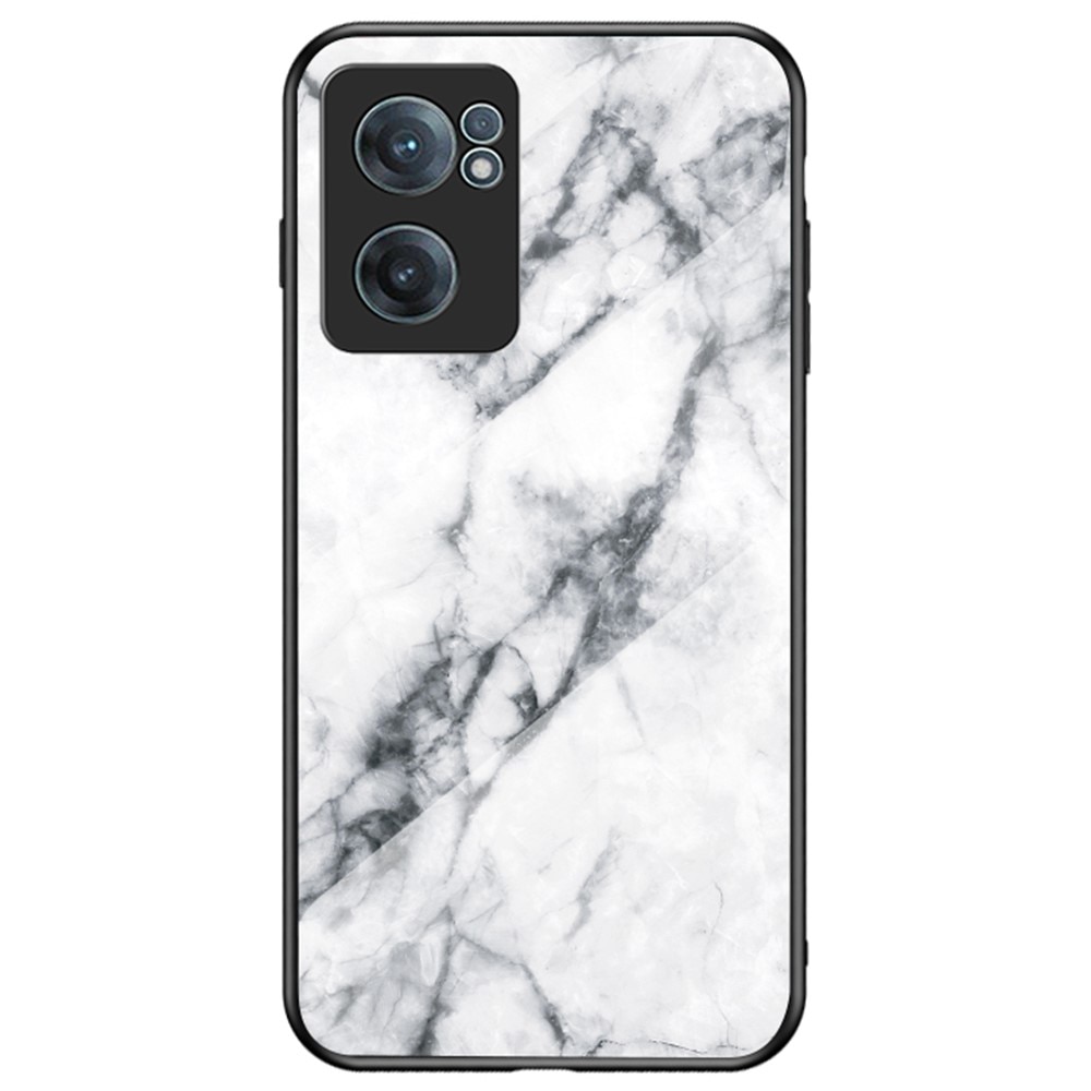 OnePlus Nord CE 2 5G Hülle aus gehärtetem Glas White Marble