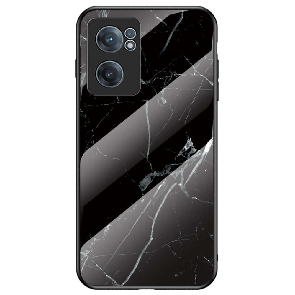 OnePlus Nord CE 2 5G Hülle aus gehärtetem Glas Black Marble
