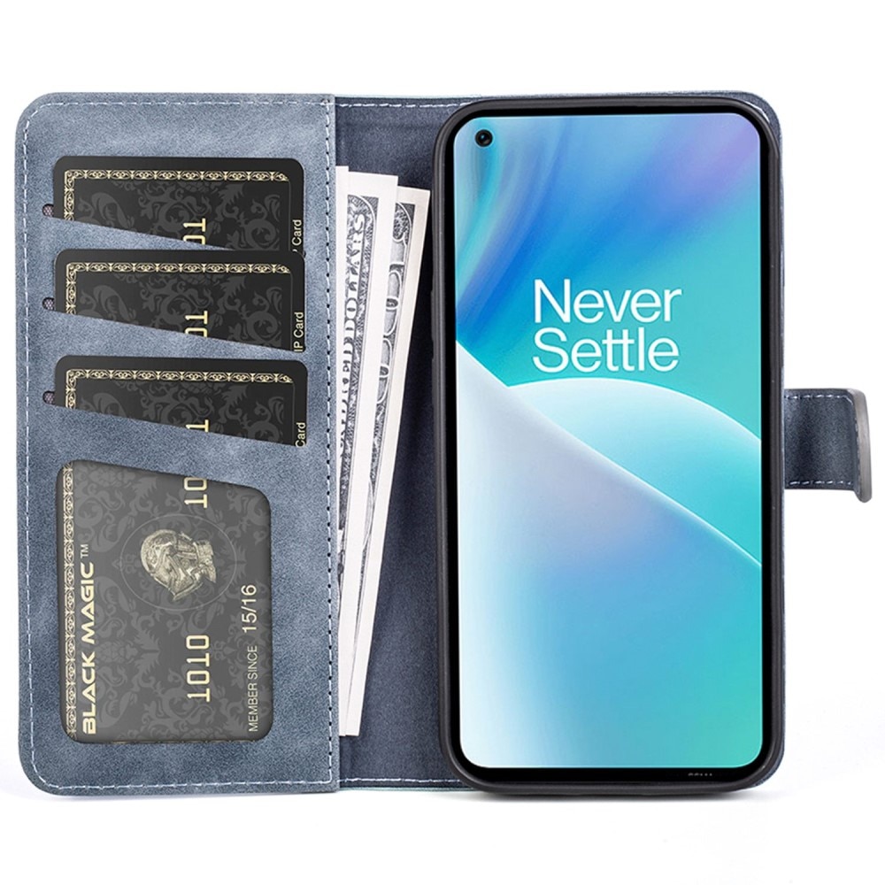 Color Splicing Portemonnaie-Hülle OnePlus Nord 2T 5G Blau