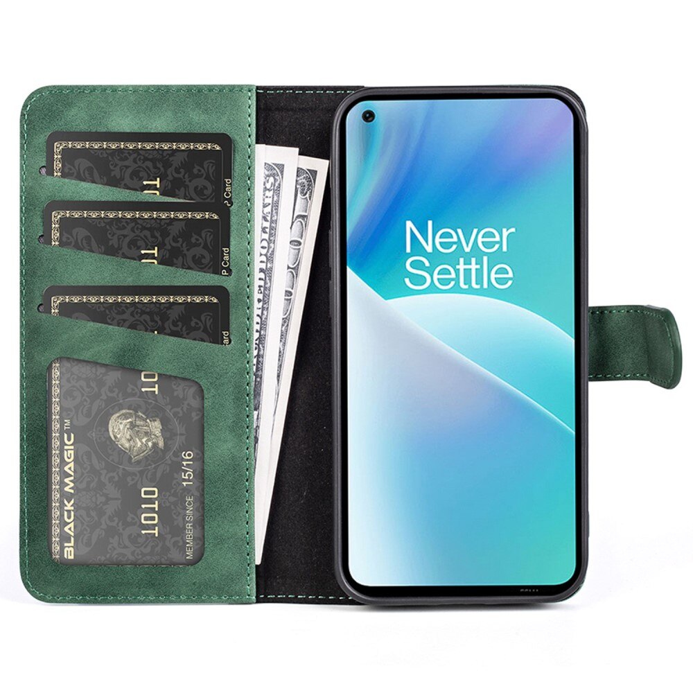 Color Splicing Portemonnaie-Hülle OnePlus Nord 2T 5G Grün