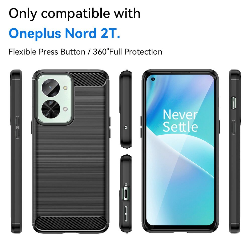  Oneplus Nord 2T 5G Hülle TPU Brushed Schwarz