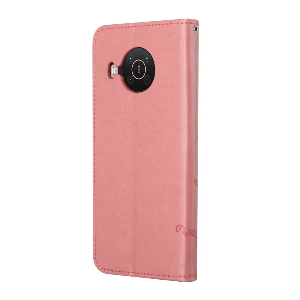 Nokia X10/X20 Handyhülle mit Schmetterlingsmuster, rosa