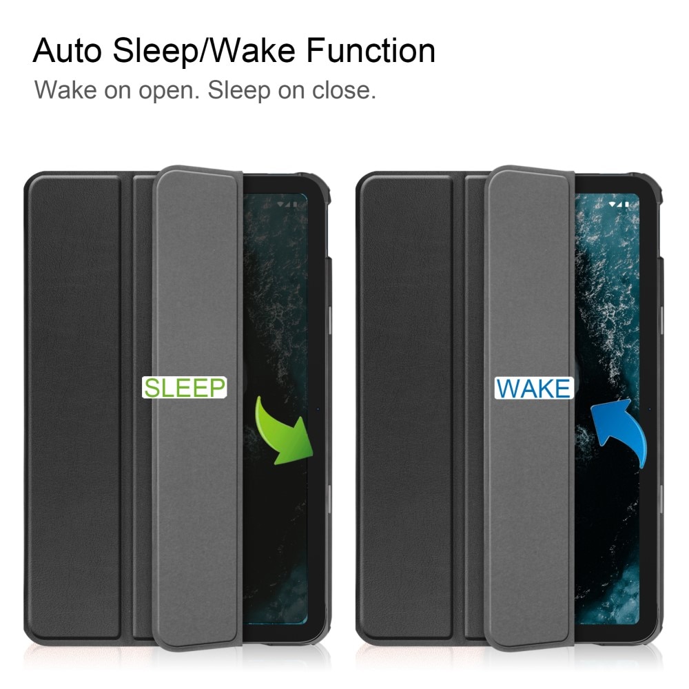  Nokia T20 Tri-Fold Case Schutzhülle Schwarz