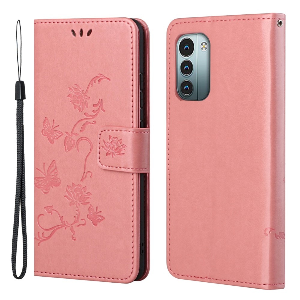 Nokia G11/G21 Handyhülle mit Schmetterlingsmuster, rosa