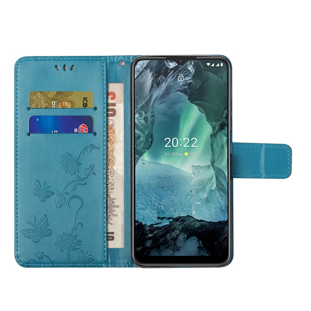 Nokia G11/G21 Handyhülle mit Schmetterlingsmuster, blau