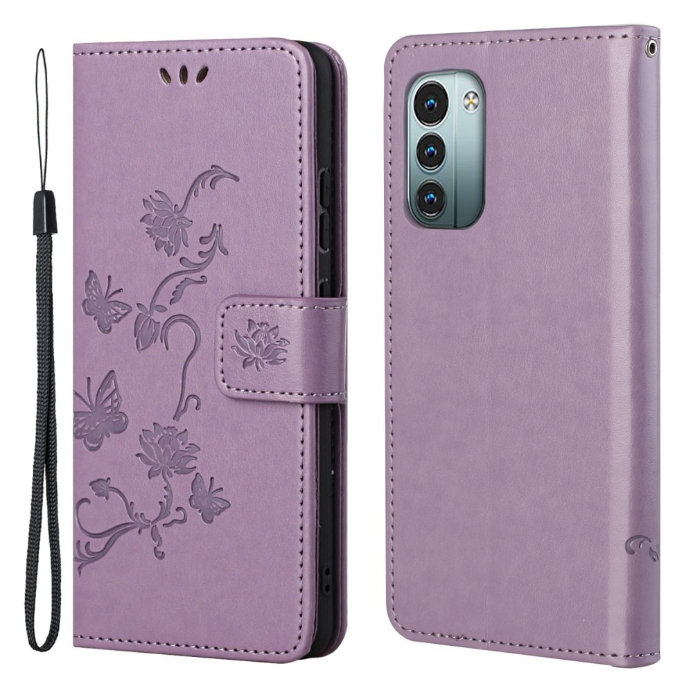 Nokia G11/G21 Handyhülle mit Schmetterlingsmuster, lila