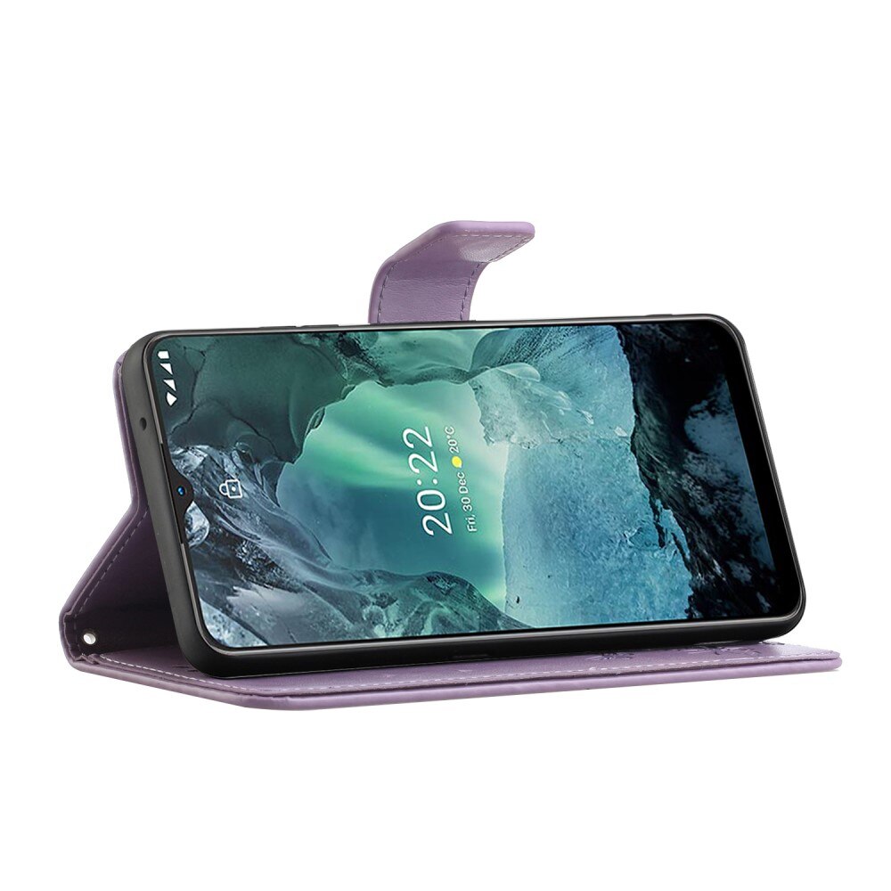  Nokia G11/Nokia G21 Handyhülle mit Schmetterlingsmuster, Lila