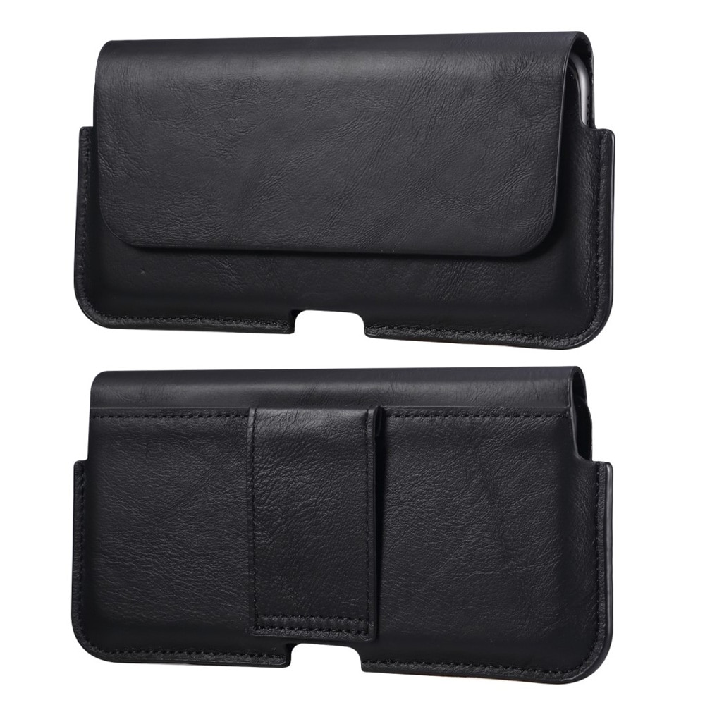 Gürteltasche aus Leder iPhone 13 Schwarz