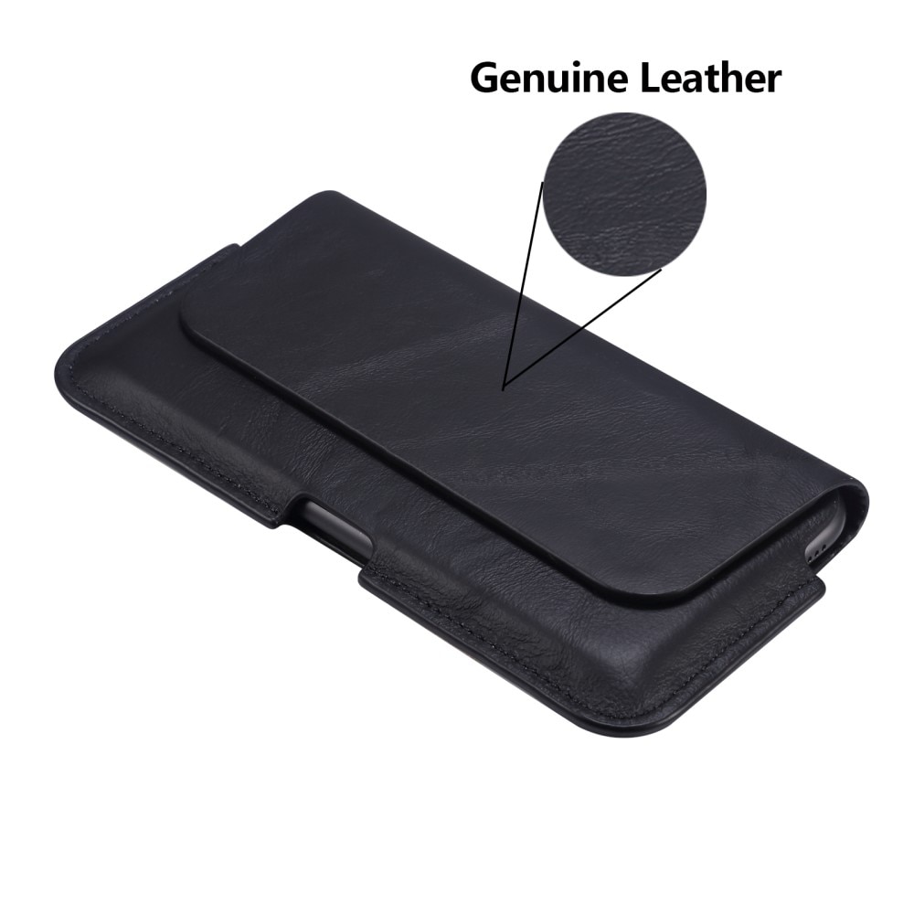 Gürteltasche aus Leder iPhone 15 Schwarz