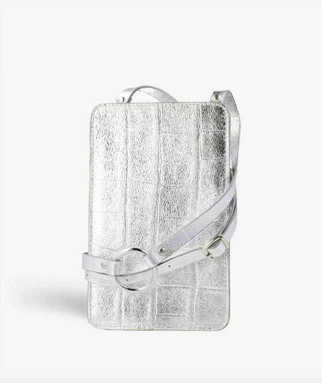 Smart Crossbody Tasche Croco Silber