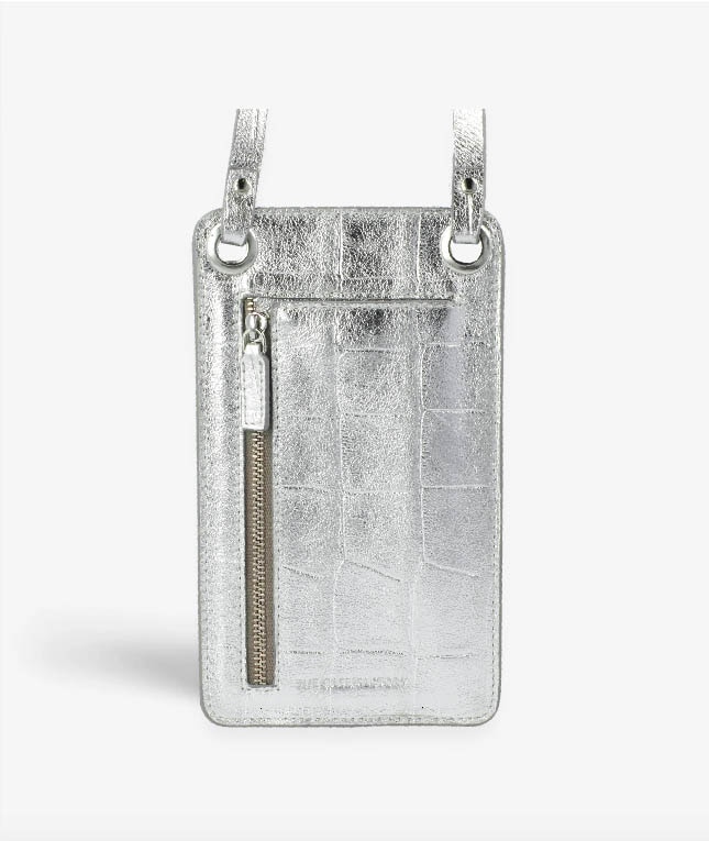 Smart Crossbody Tasche Croco Silber