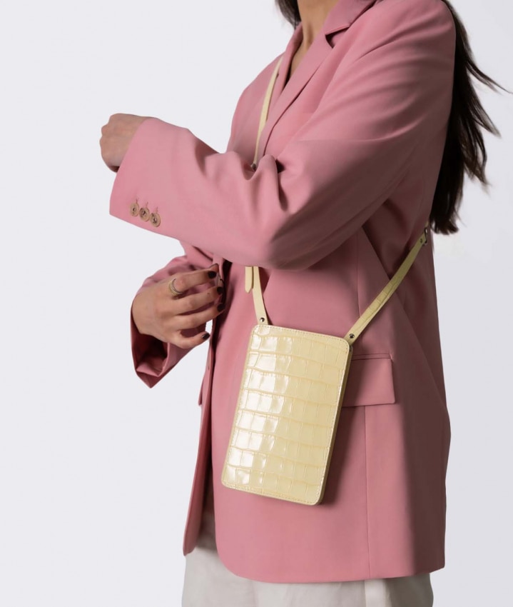 Smart Crossbody Tasche Croco Yellow