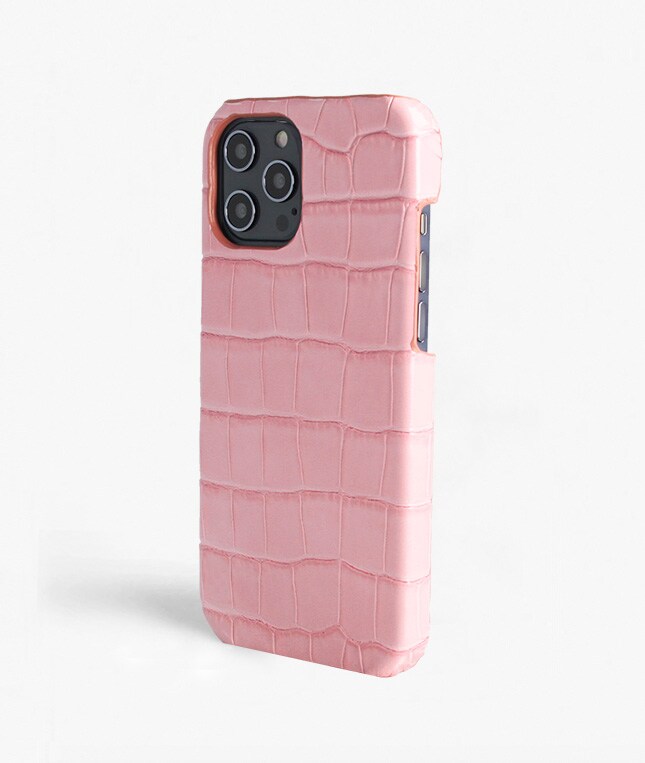 iPhone 12 Pro Max Hülle Croco Rosa