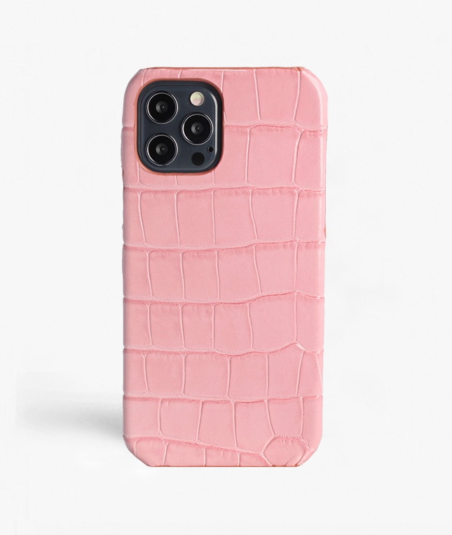 iPhone 12/iPhone 12 Pro Hülle Croco Rosa
