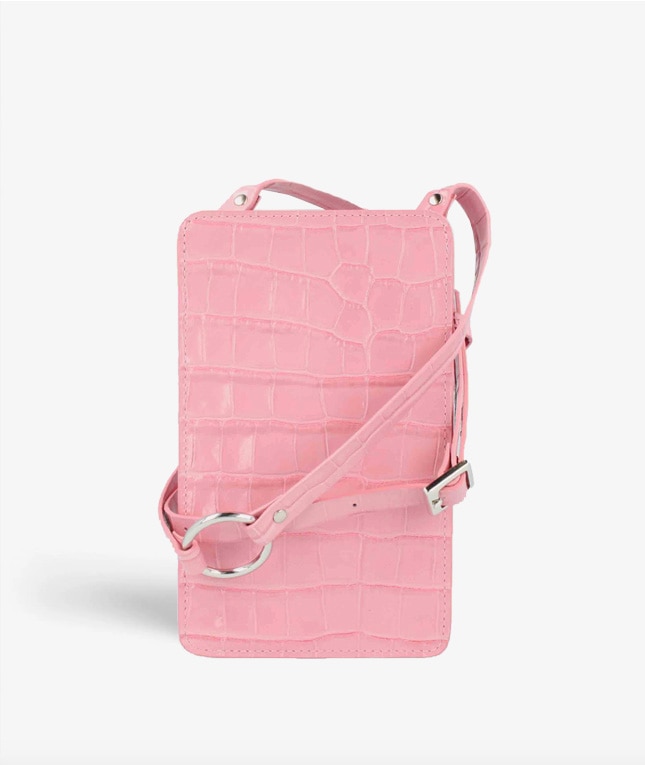 Smart Crossbody Tasche Croco Rosa