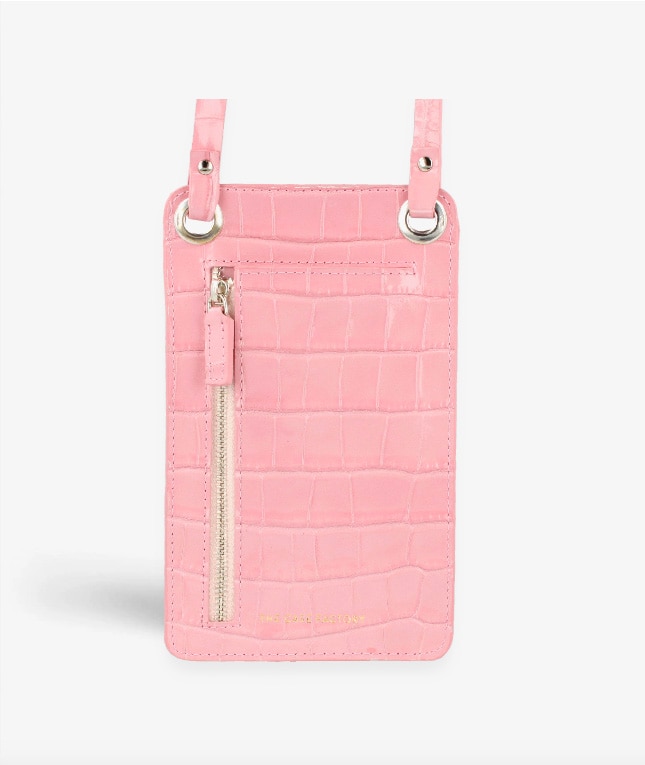 Smart Crossbody Tasche Croco Rosa