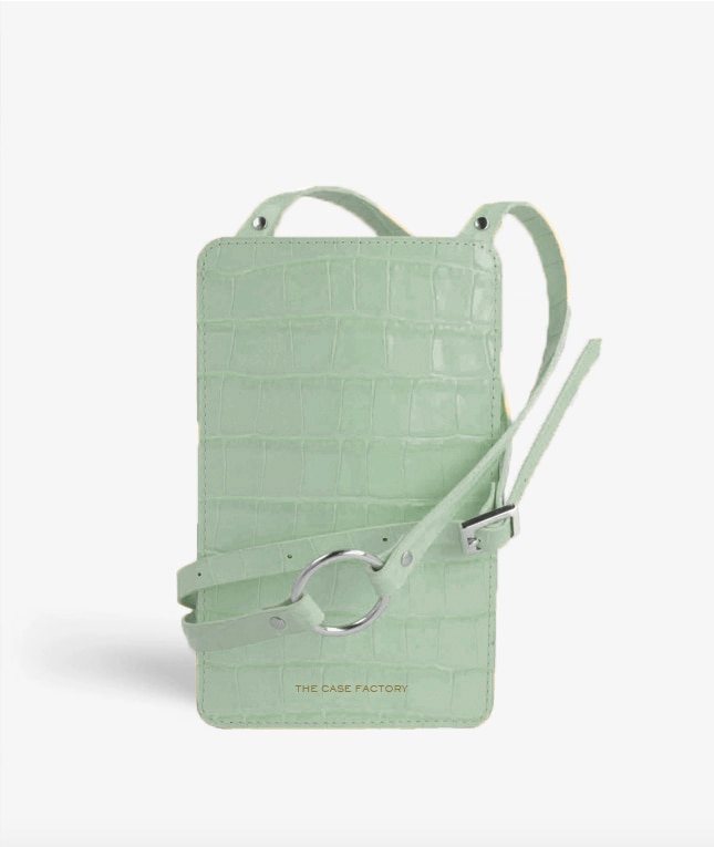 Smart Crossbody Tasche Croco Teal