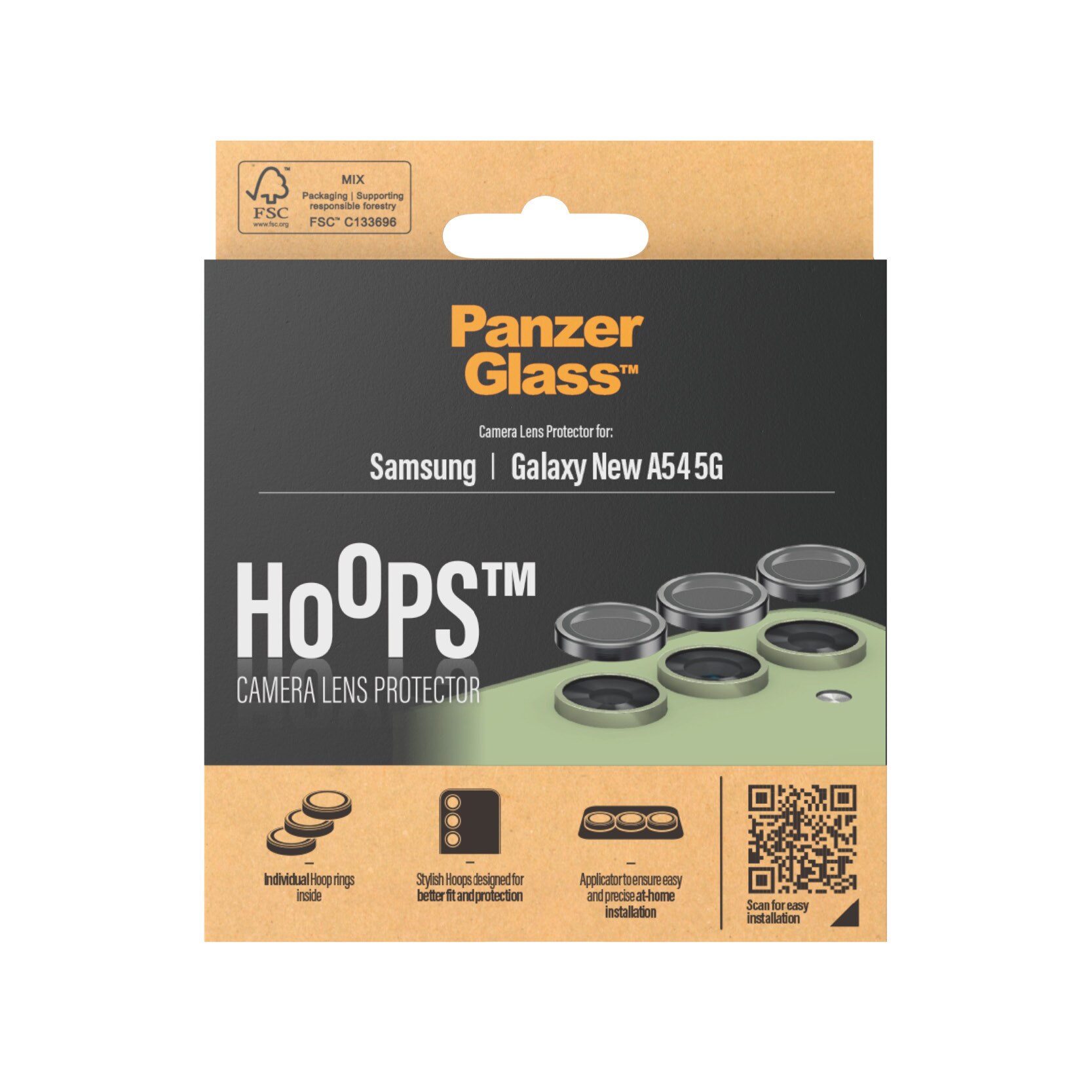 Samsung Galaxy A55 Hoops Camera Lens Protector Black