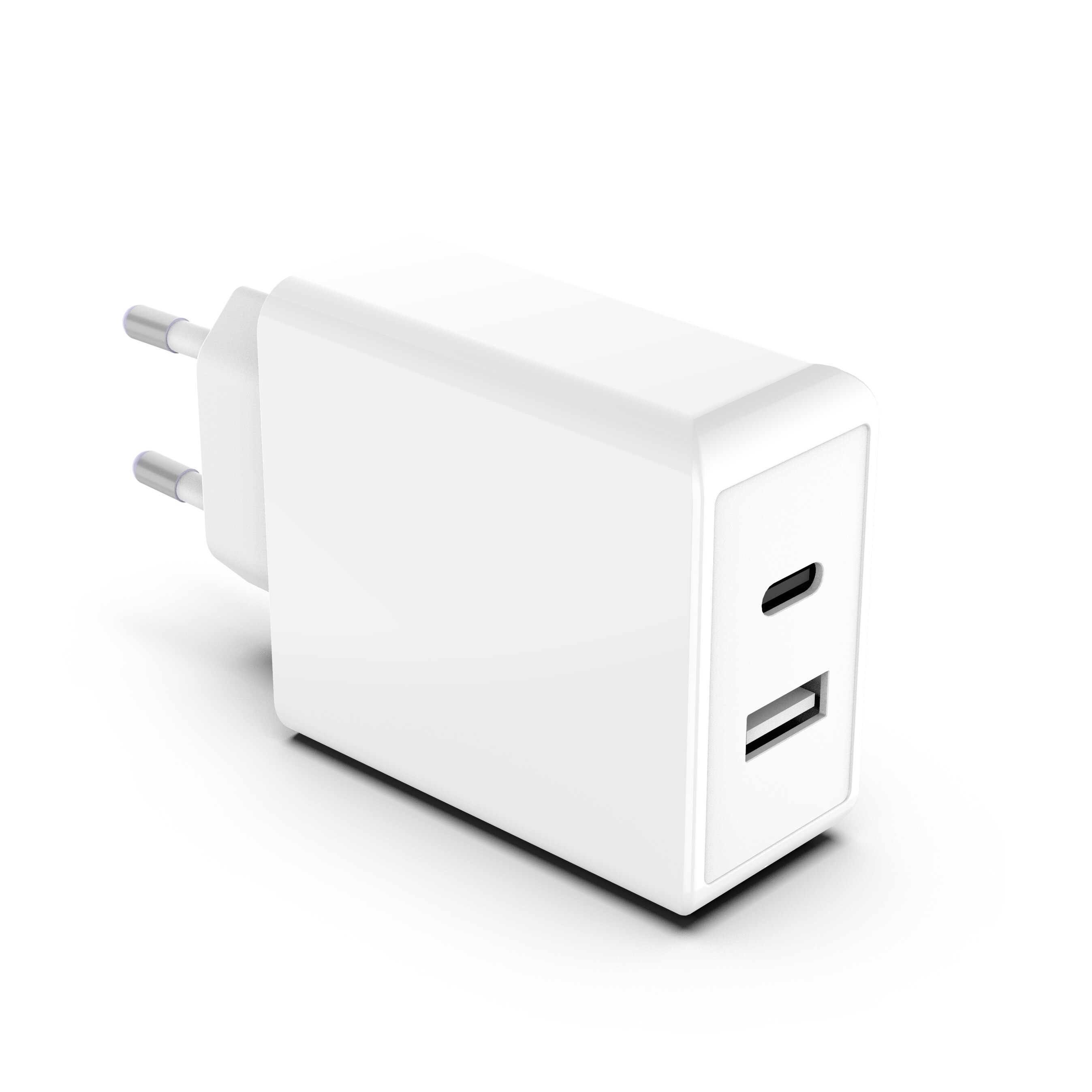 Power Delivery Ladegerät 65W Dual USB-C+A Weiß