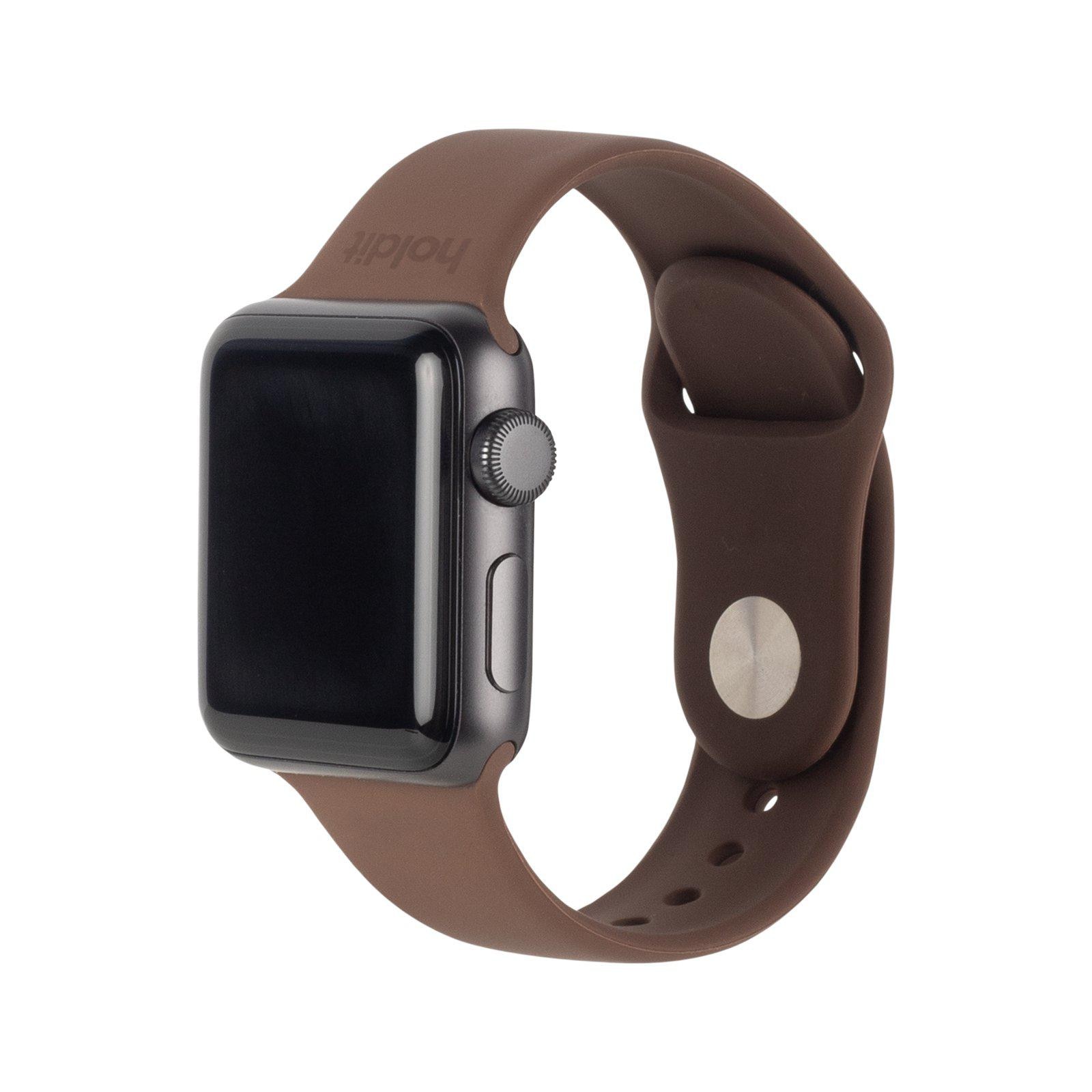 Apple Watch 45mm Series 9 Armband aus Silikon Dark Brown