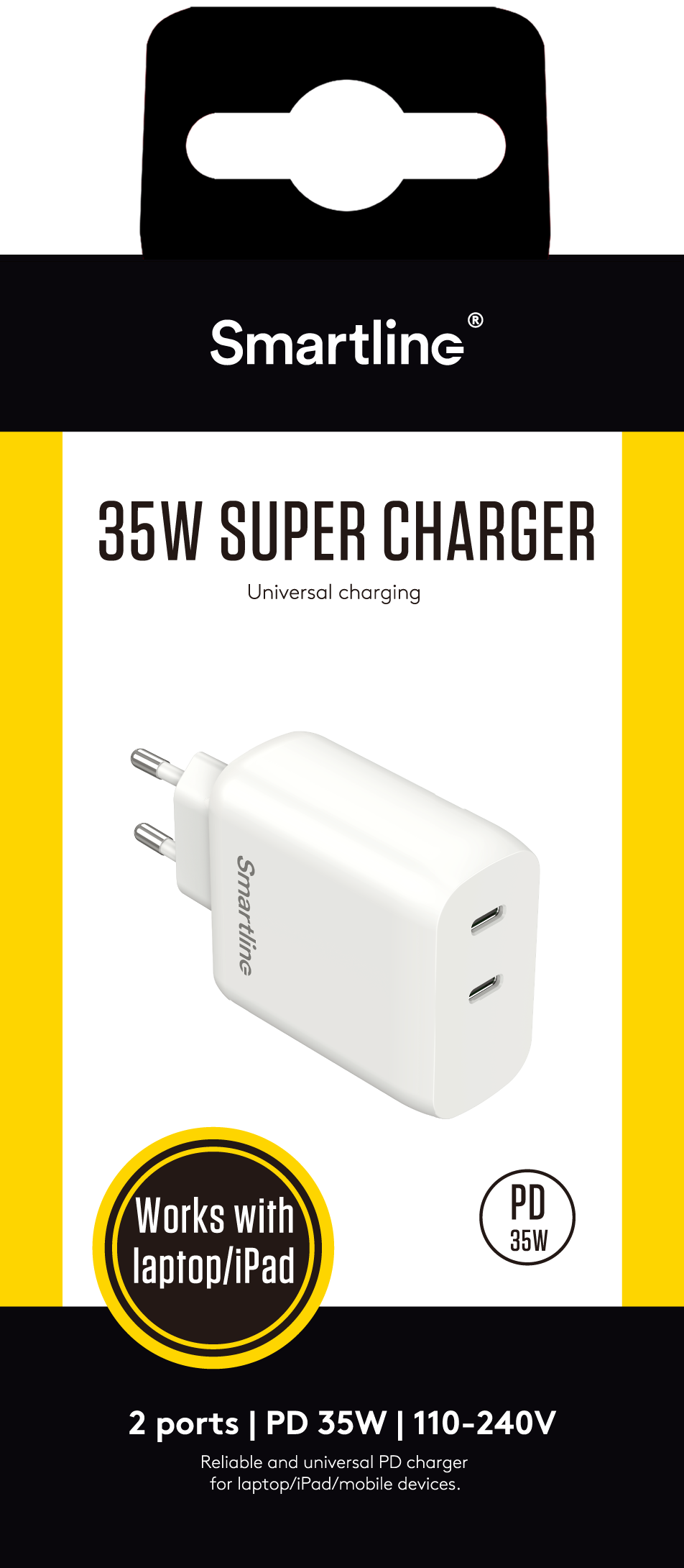 Power Delivery Ladegerät 35W Dual USB-C weiß