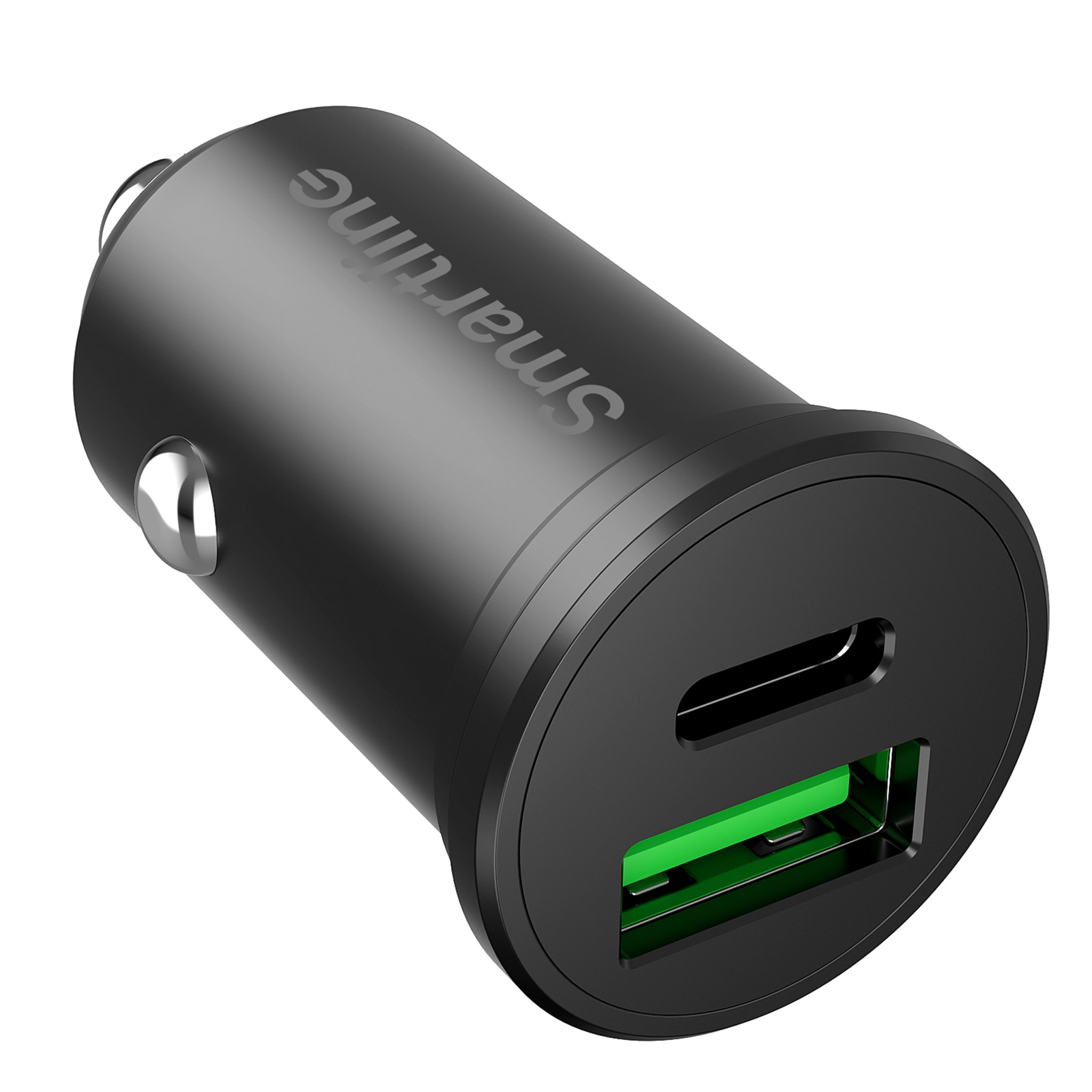 PD Dual Auto-Ladegerät USB-C + USB-A 45W 12V-24V schwarz