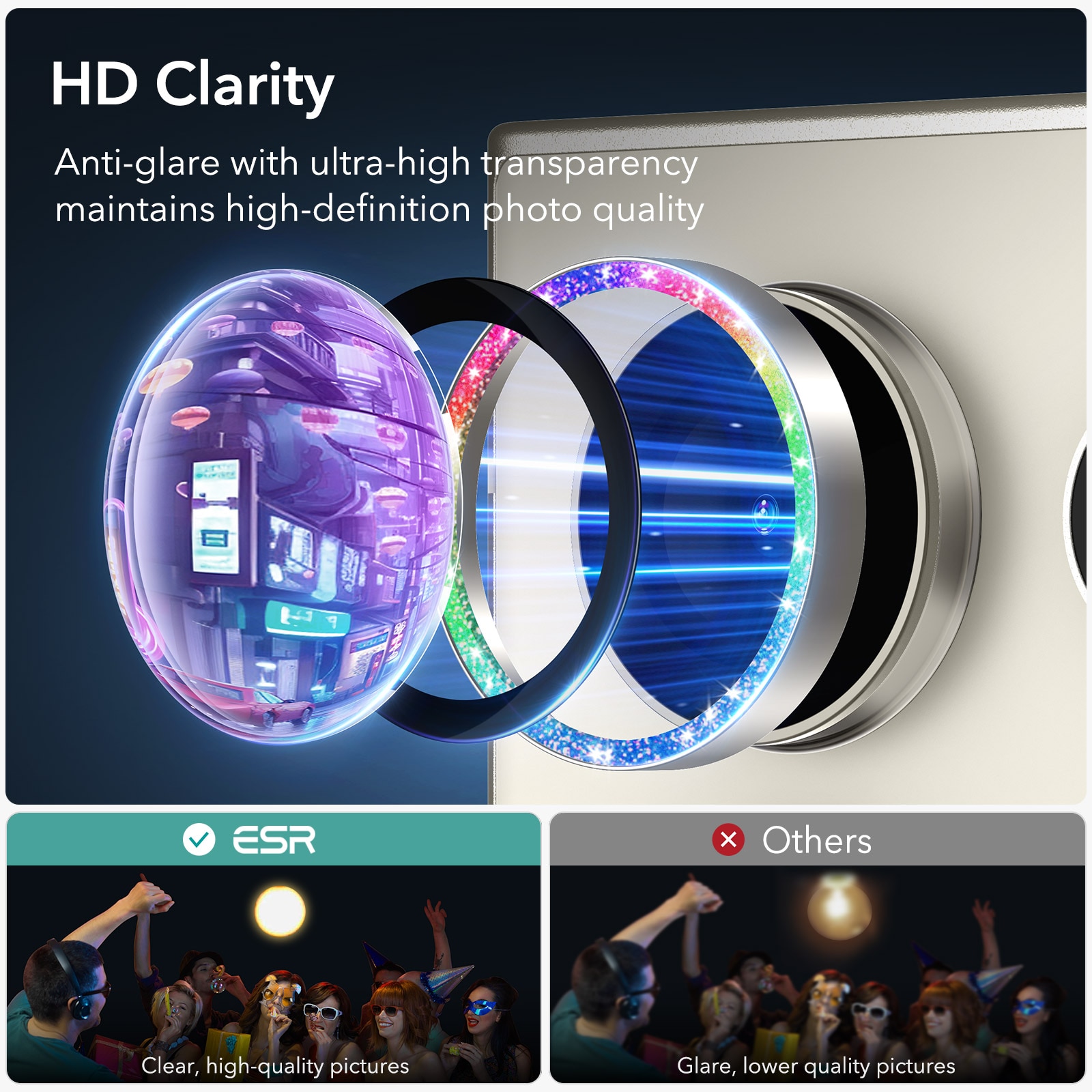 ESR Armorite Camera Lens Protector Samsung Galaxy S24 Ultra Chromatic  Shimmer