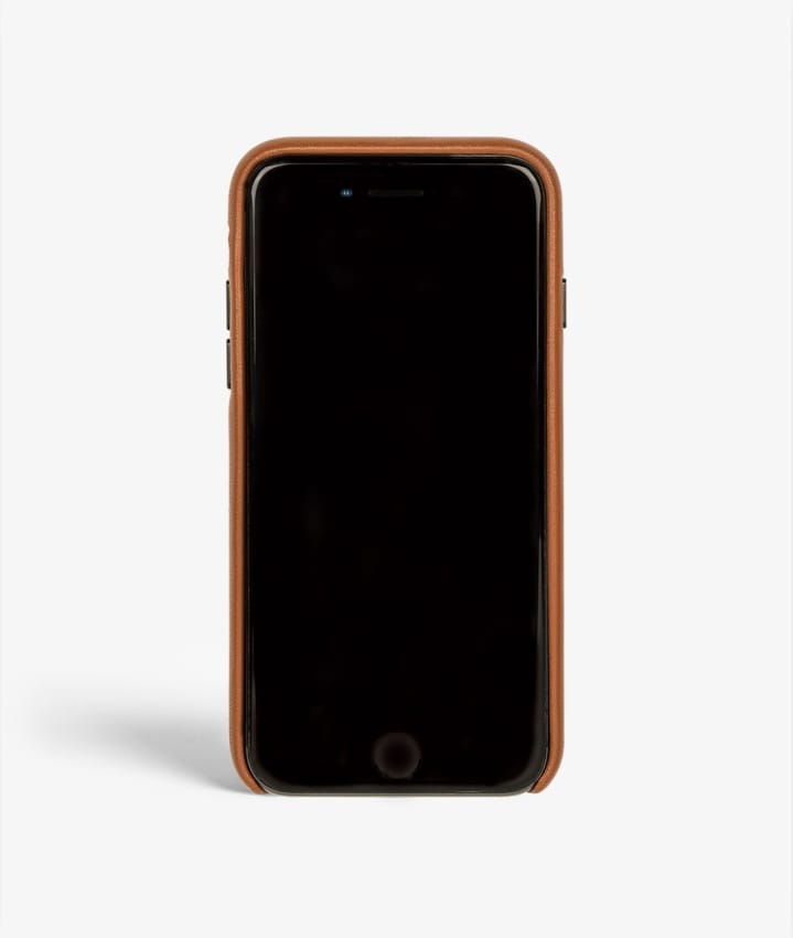 S.C iPhone SE 2022 Wrapped Egdes Nappa Cognac