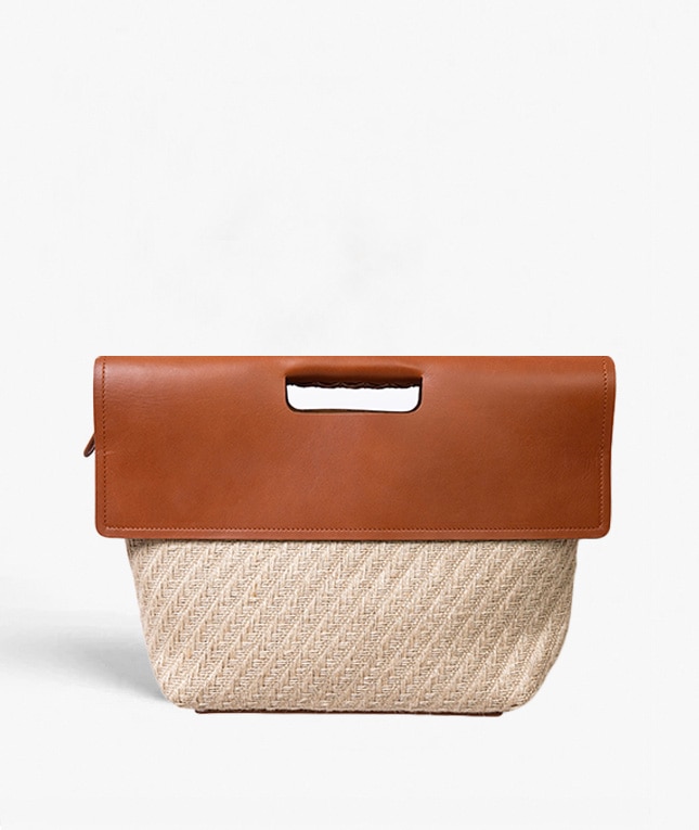 Classy Bag Jute Leather Vegetable Tanned Braun