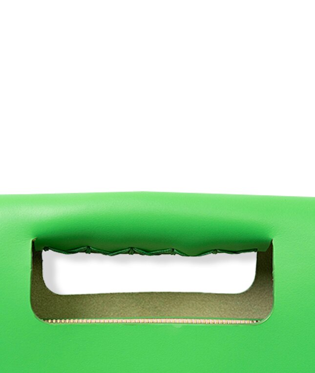 Trend  Bag Jute Leather Vegetable Tanned Vibrant Green