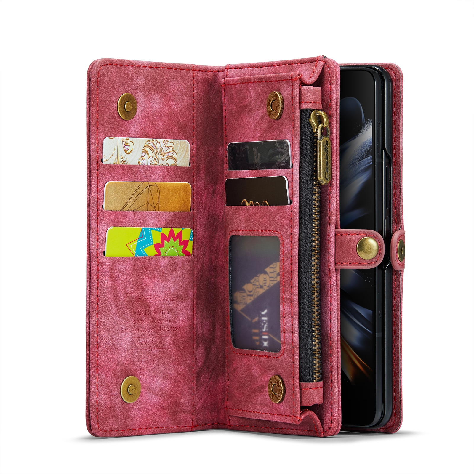 Multi-slot Portemonnaie-Hülle Samsung Galaxy Z Fold 4 Rot
