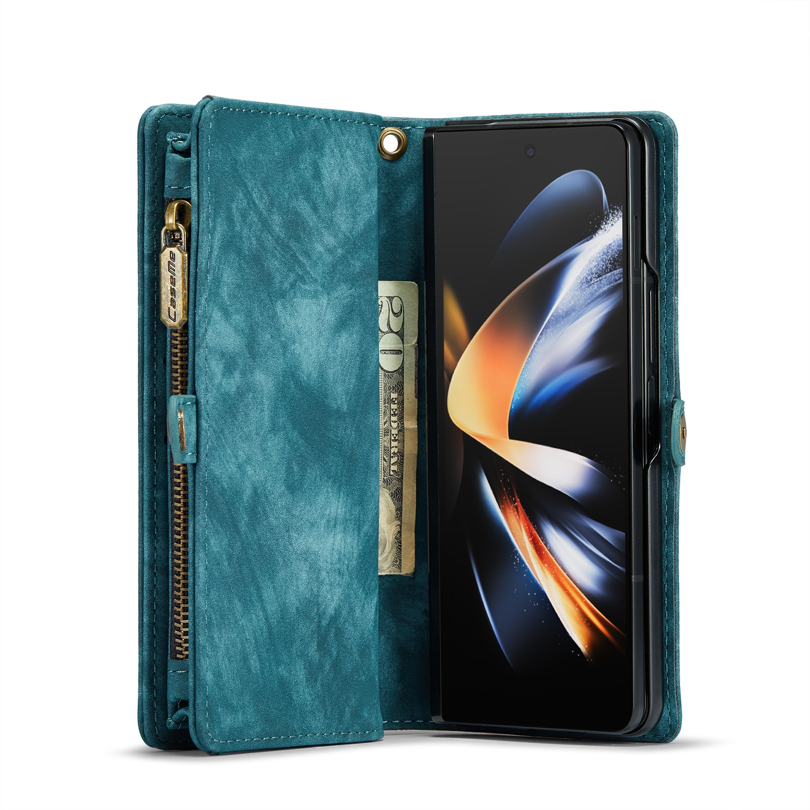 Multi-slot Portemonnaie-Hülle Samsung Galaxy Z Fold 4 Blau