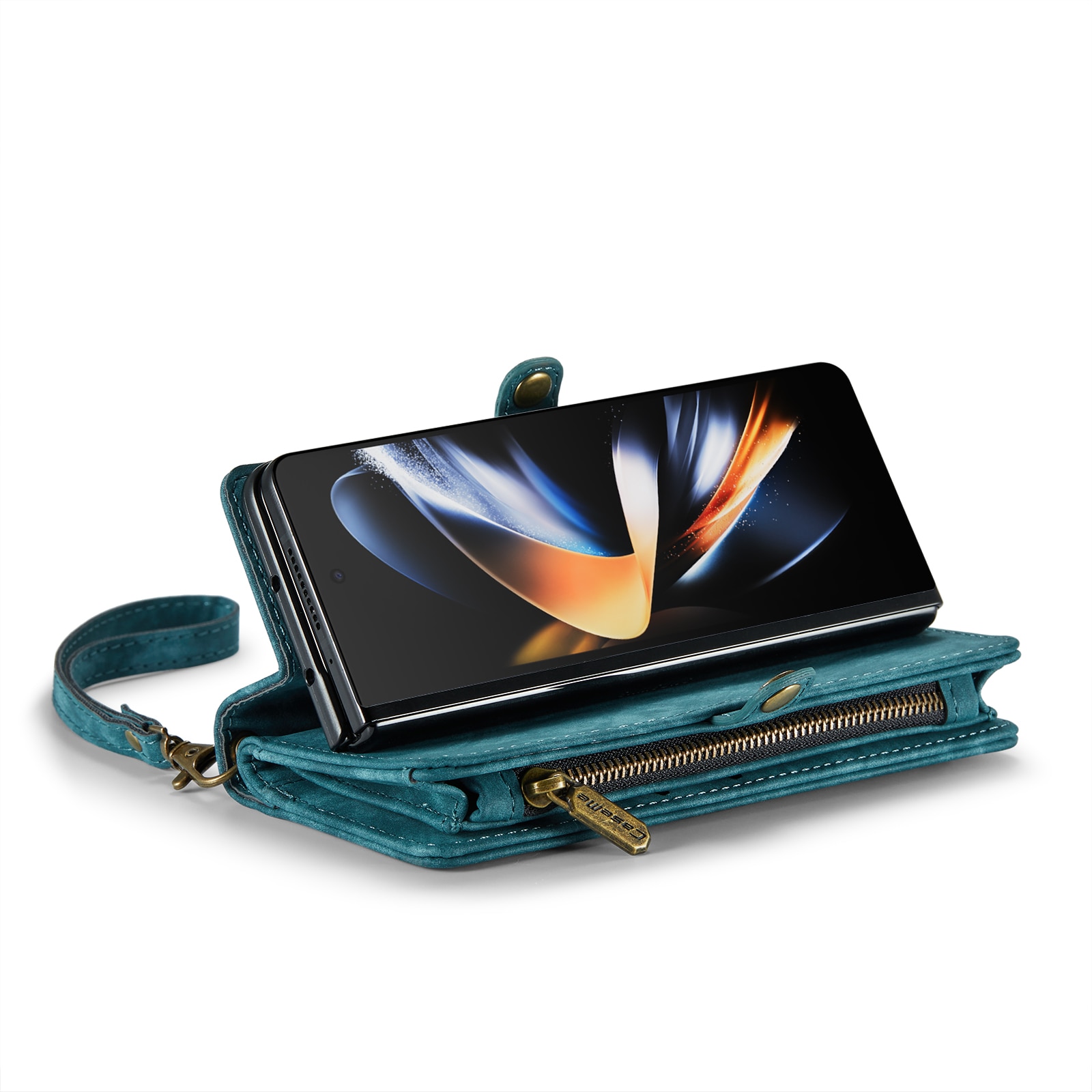 Multi-slot Portemonnaie-Hülle Samsung Galaxy Z Fold 4 Blau