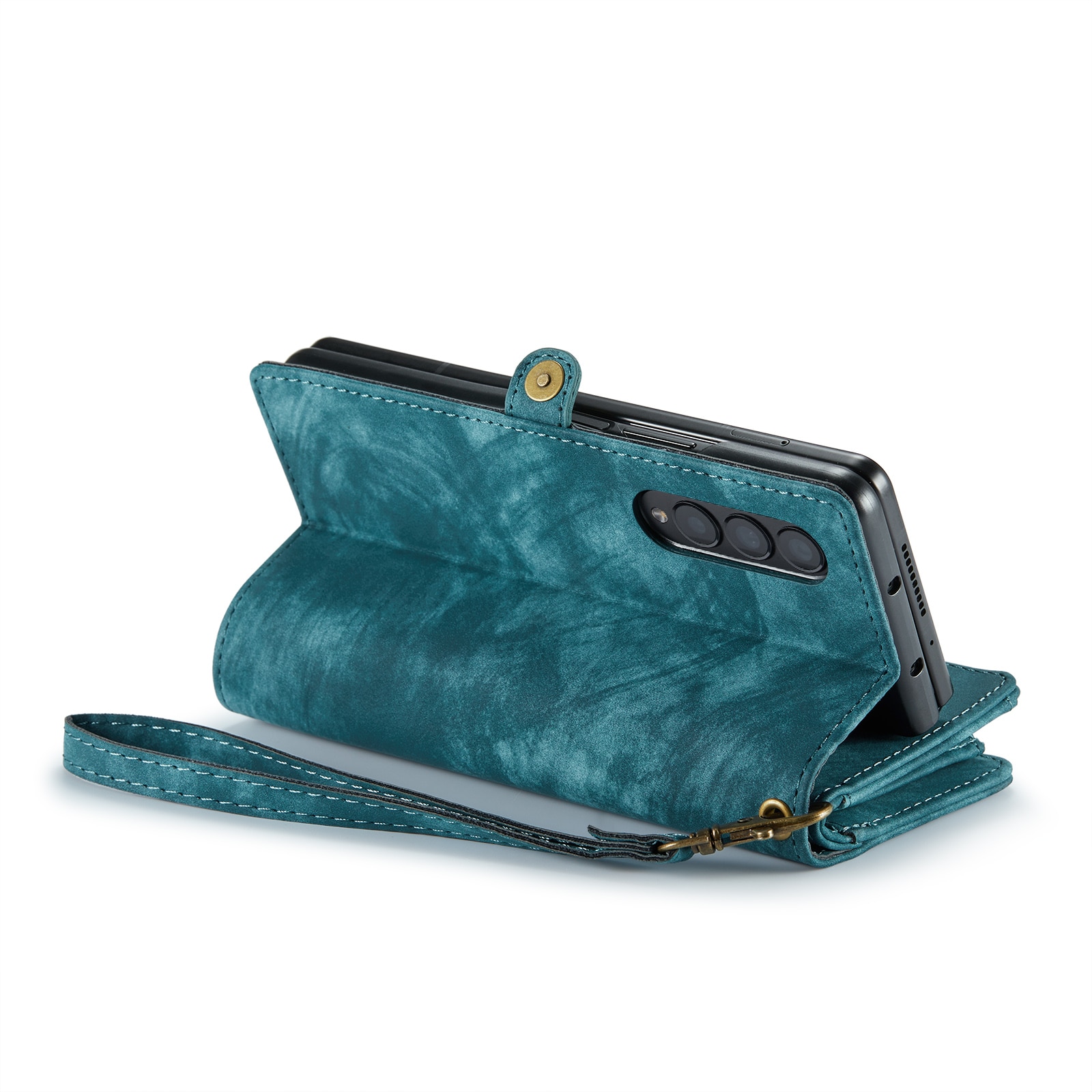 Multi-slot Portemonnaie-Hülle Samsung Galaxy Z Fold 4 Blau