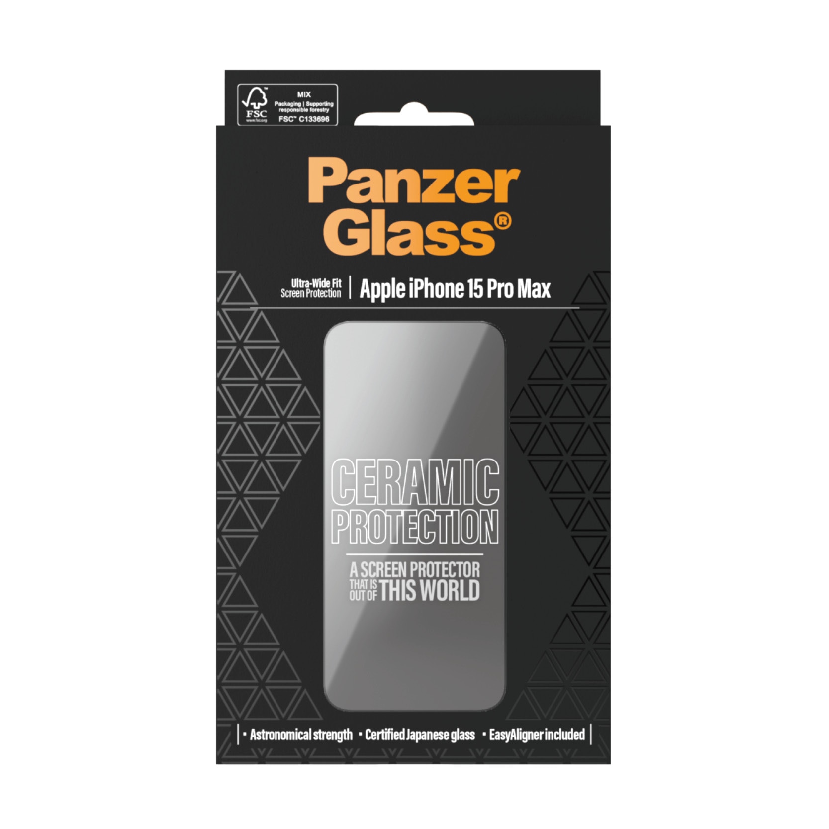 iPhone 15 Pro Max Ceramic Displayschutz (mit EasyAligner) Ultra Wide Fit