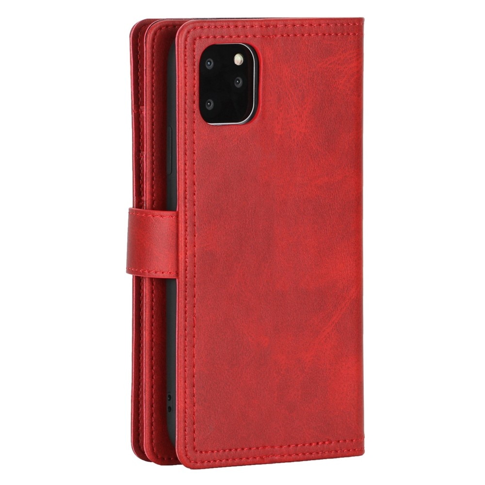 iPhone 13 Lederhülle Multi-slot Rot
