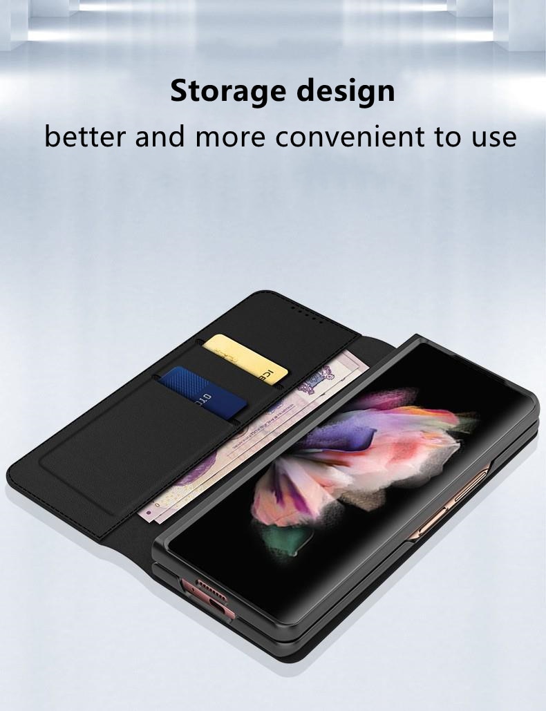 Samsung Galaxy Z Fold 5 Echtlederhülle, schwarz